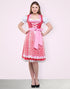 3-teiliges Dirndl Set für Damen: Rotes Kleid mit Bluse und Schürze
